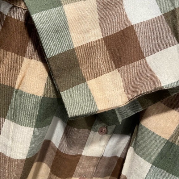 NWOT Serengeti Size L Long Sleeve Sage Pink Check Flannel Button Up Mini Dress - Picture 5 of 10